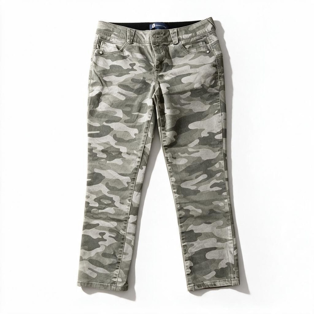 Democracy Womens 8 Gray Camo Skinny Pants Casual Athleisure
